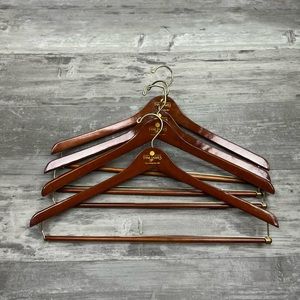 Lot of 4 Tom James Wooden Suit Hangers